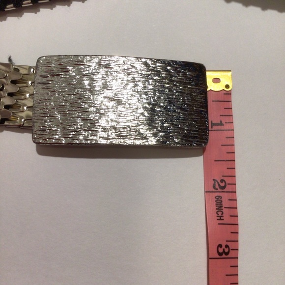 Vintage Silver Tone Fish Scale Stretchy Belt - Picture 7 of 10